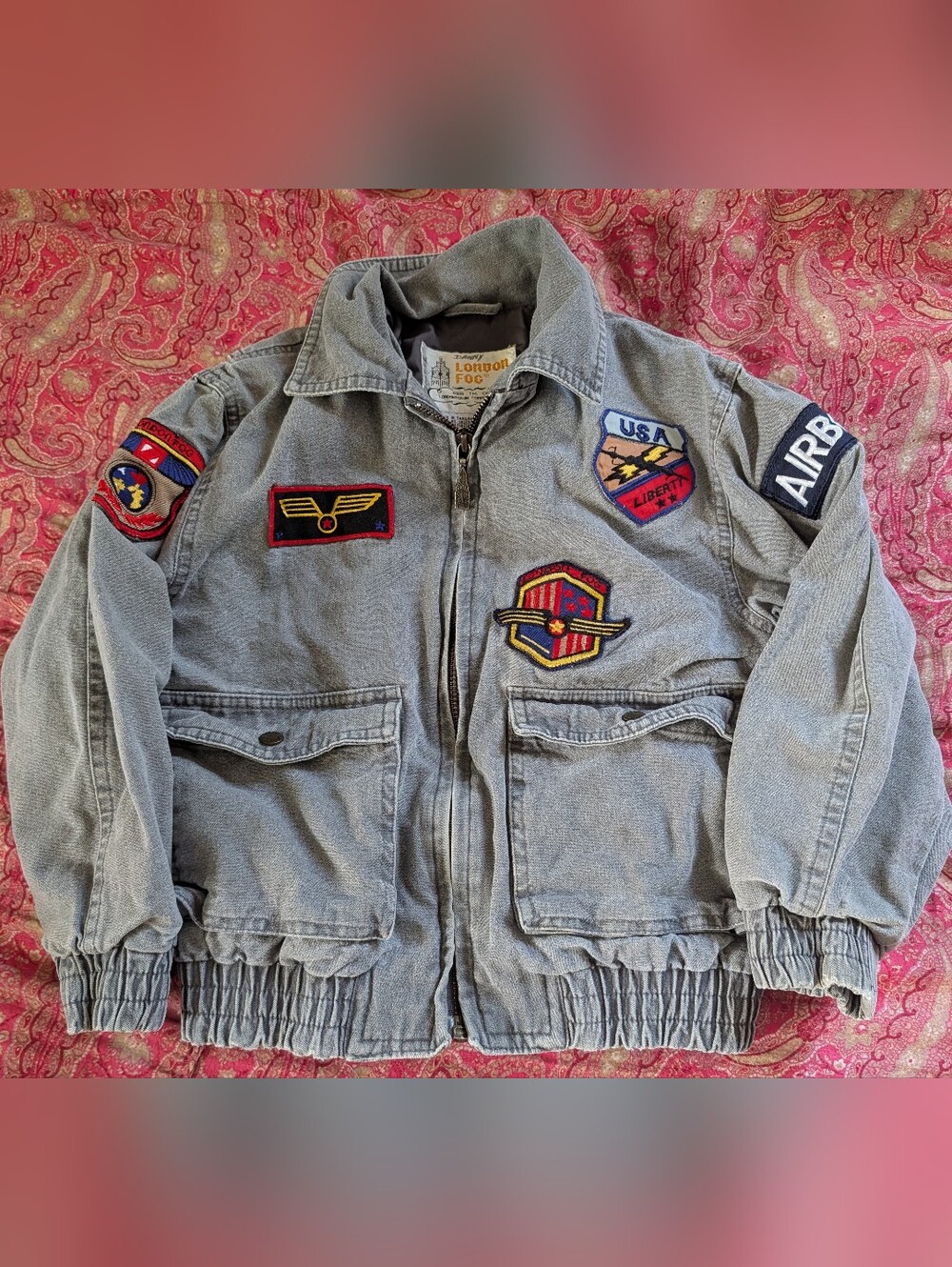 Vintage London Fog Military Bomber Jacket, Size 5